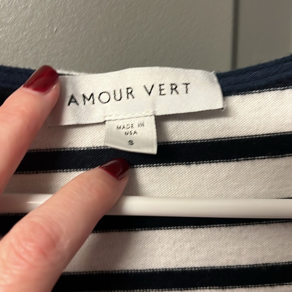 Amour Vert Bell Sleeve Striped Dress - Picture 3 of 4